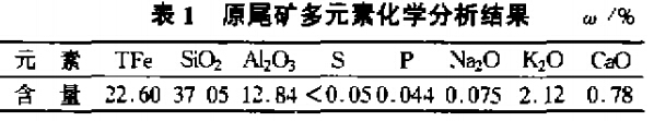原尾礦多元素化學(xué)分析結果