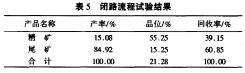 閉路流程試驗結果